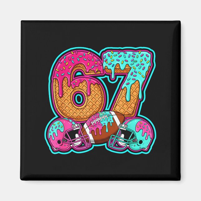 Funny 67 Six Seven Meme American Football Number # Magnet (Front)