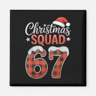 Funny 67 Six Seven Meme Brainrot 67 Christmas Squa Magnet