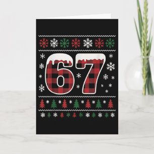Funny 67 Six Seven Meme Brainrot Cringe Christmas Card