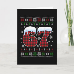 Funny 67 Six Seven Meme Brainrot Cringe Christmas Card