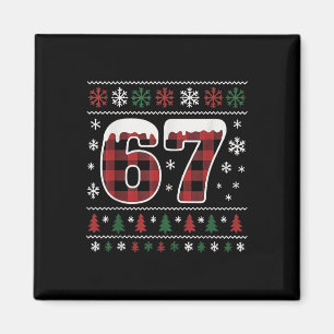 Funny 67 Six Seven Meme Brainrot Cringe Christmas  Magnet