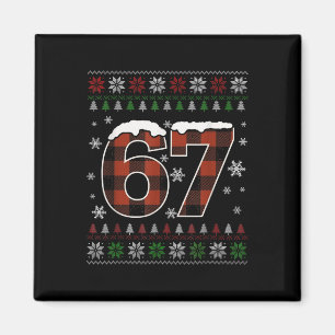 Funny 67 Six Seven Meme Brainrot Cringe Christmas Magnet