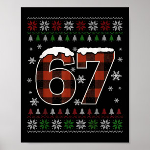 Funny 67 Six Seven Meme Brainrot Cringe Christmas Poster