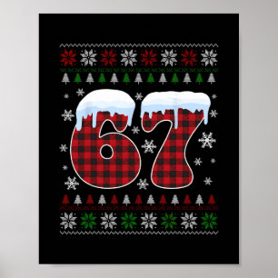 Funny 67 Six Seven Meme Brainrot Cringe Christmas  Poster