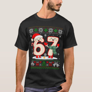 Funny 67 Six Seven Meme Brainrot Cringe Christmas  T-Shirt