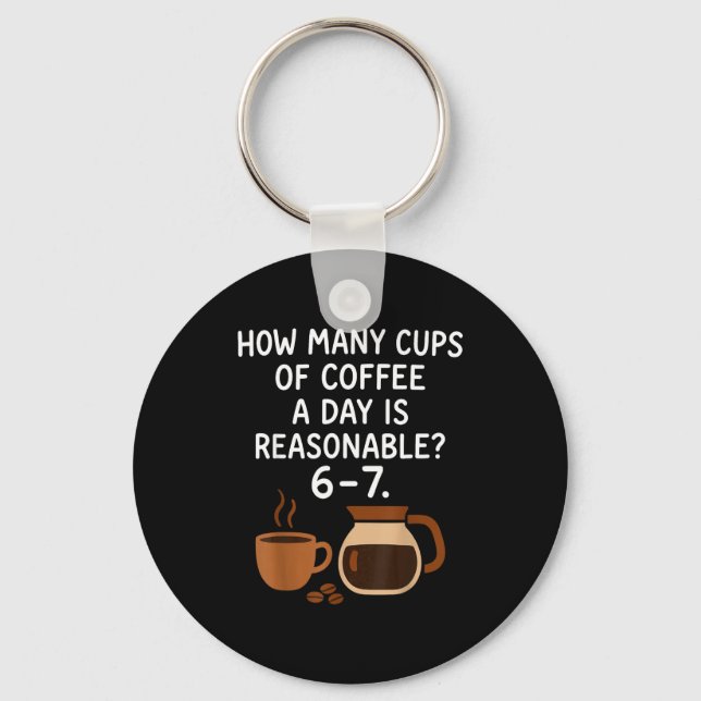 Funny 67 Six Seven Meme Coffee Lover Teacher  Keychain (Front)