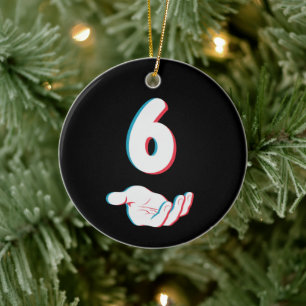 Funny 67 Six Seven Meme Couple Matching Ceramic Ornament
