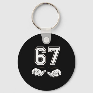Funny 67 Six Seven Meme Couple Matching Costume Keychain