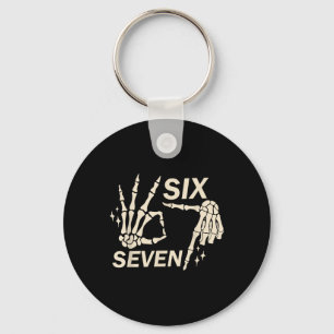 Funny 67 Six Seven Meme Couple Matching Halloween  Keychain