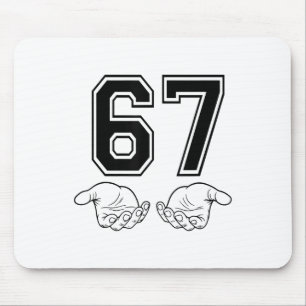 Funny 67 Six Seven Meme Couple Matching Halloween  Mouse Pad