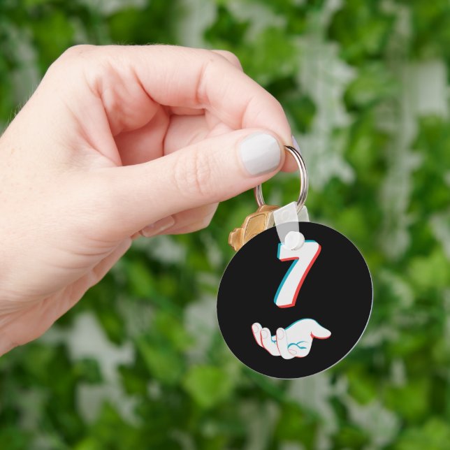 Funny 67 Six Seven Meme Couple Matching  Keychain (Hand)