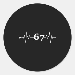 Funny 67 Six Seven Meme Graphic Tee Cool Kids Boys Classic Round Sticker