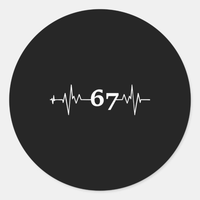 Funny 67 Six Seven Meme Graphic Tee Cool Kids Boys Classic Round Sticker (Front)