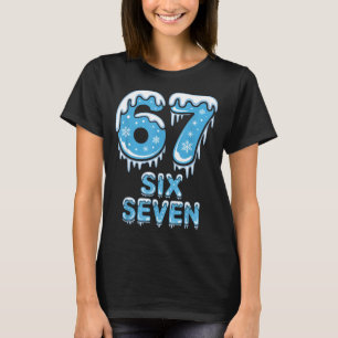 Funny 67 Six Seven Meme Icy Snow Winter Christmas  T-Shirt