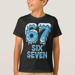 Funny 67 Six Seven Meme Icy Snow Winter Christmas T-Shirt