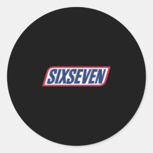 Funny 67 Six Seven Meme T-tee For Humor Lovers  Classic Round Sticker