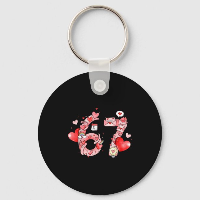 Funny 67 Six Seven Meme Valentines Day Gen Alpha S Keychain (Front)