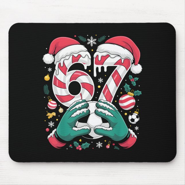 Funny 67 Six Seven Soccer Goalkeeper Funny Meme Ch Mouse Pad (Front)