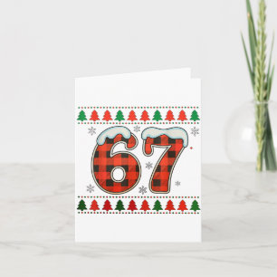 Funny 67 Six Seven Squad Meme Christmas Ugly Sweat Card
