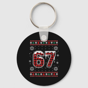 Funny 67 Six Seven Squad Meme Christmas Ugly Sweat Keychain