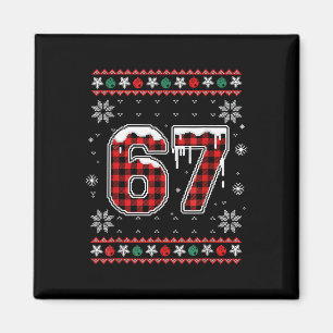 Funny 67 Six Seven Squad Meme Christmas Ugly Sweat Magnet