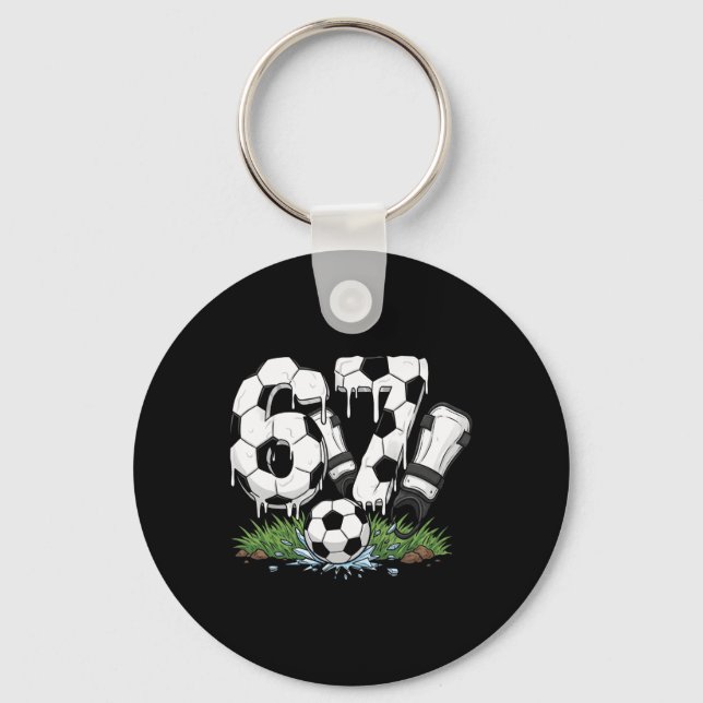 Funny 67 Soccer Drip Number 67 Soccer  Keychain (Front)