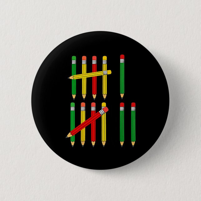 Funny 67 Tally Marks Math For Teachers Students Si 2 Inch Round Button (Front)