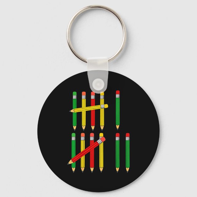 Funny 67 Tally Marks Math For Teachers Students Si Keychain (Front)