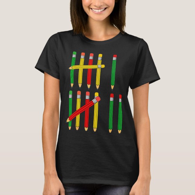 Funny 67 Tally Marks Math For Teachers Students Si T-Shirt (Front)