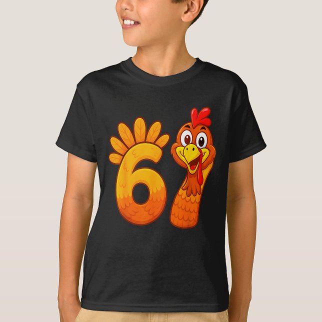 Funny 67 Thanksgiving Meme Turkey Six Seven Costum T-Shirt (Front)