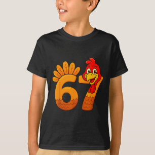 Funny 67 Thanksgiving Turkey Face 67 Number T-Shirt