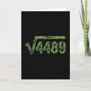 Funny 67 Trendy Square Root 4489 Camo Tee Card