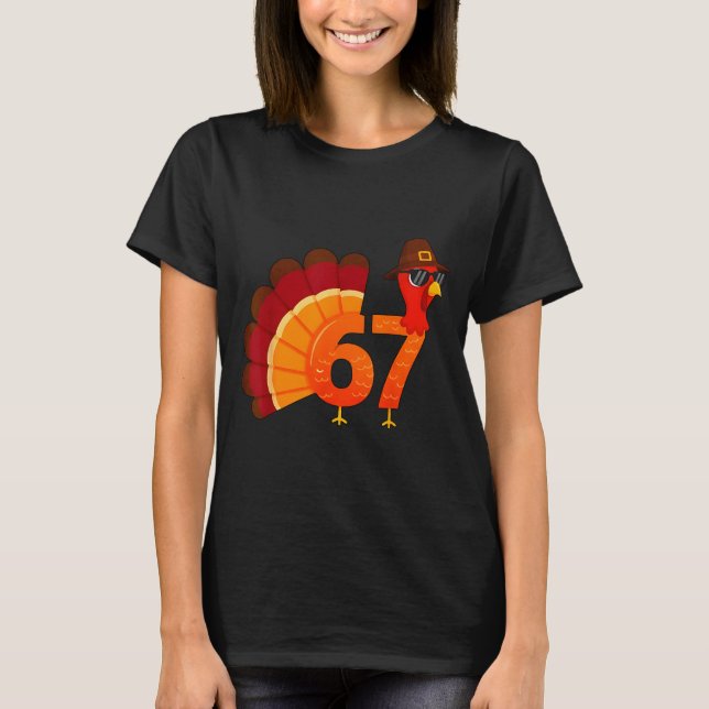 Funny 67 Turkey Meme Thanksgiving Humor Design Men T-Shirt (Front)