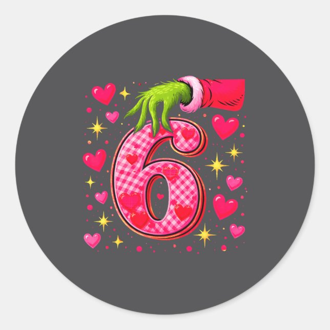 Funny 67 Valentine Meme Couple Matching Love  Classic Round Sticker (Front)