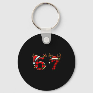 Funny 67 Xmas Six Seven Meme Brainrot Christmas Pa Keychain
