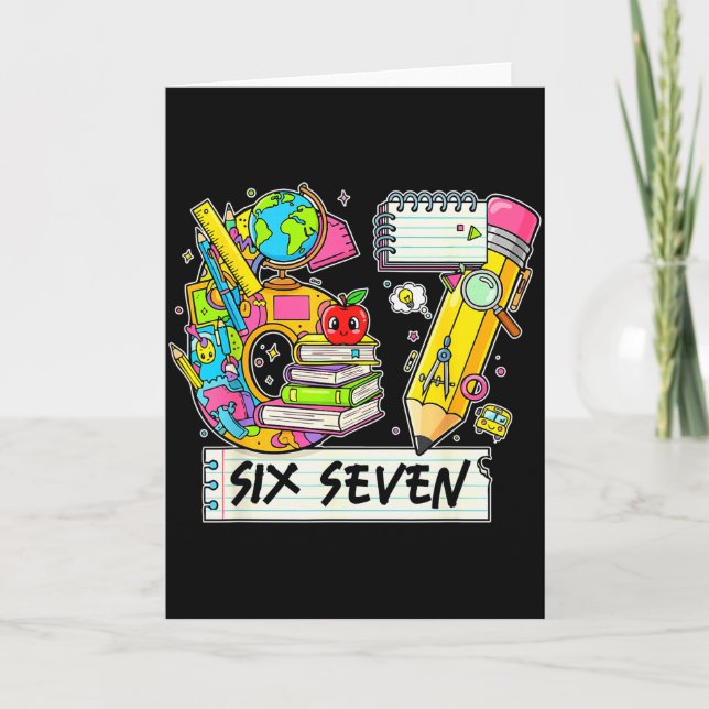 Funny 67th Day Of School, Vibes Funny Six Seven 67 Card (Front)