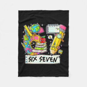 Funny 67th Day Of School, Vibes Funny Six Seven 67 Fleece Blanket