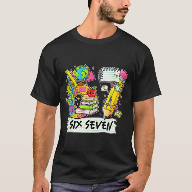 Funny 67th Day Of School, Vibes Funny Six Seven 67 T-Shirt (Front)