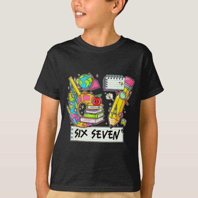 Funny 67th Day Of School, Vibes Funny Six Seven 67 T-Shirt (Front)