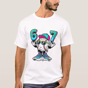 Funny 6 7 Baseball Ice Cream Drip Meme Tee