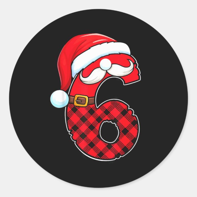 Funny 6 7 Couples Christmas Costume Matching Outfi Classic Round Sticker (Front)