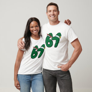 Funny 6 7 Elves Hat Christmas  T-Shirt