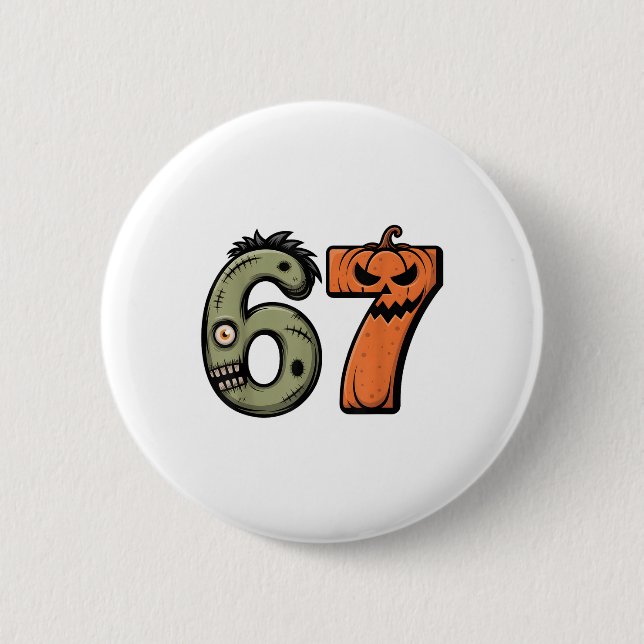 Funny 6 7 Halloween Costume Meme 67 Halloween _2  2 Inch Round Button (Front)