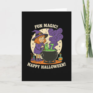Funny 6 7 Halloween Costume Witch Cute Retro Fun M Card