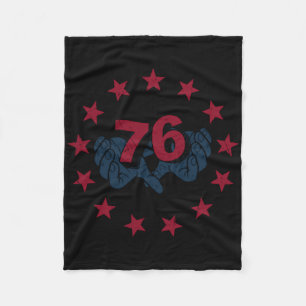 Funny 6 7 Hands Meme Usa 4th Of July 1776 2026 Six Fleece Blanket