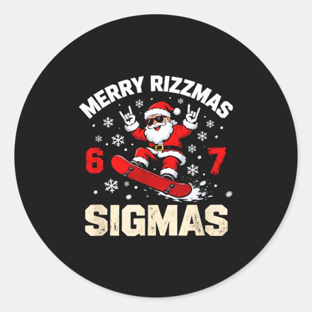 Funny 6-7 Meme Christmas Nice Naughty 67 Slang Tre Classic Round Sticker (Front)