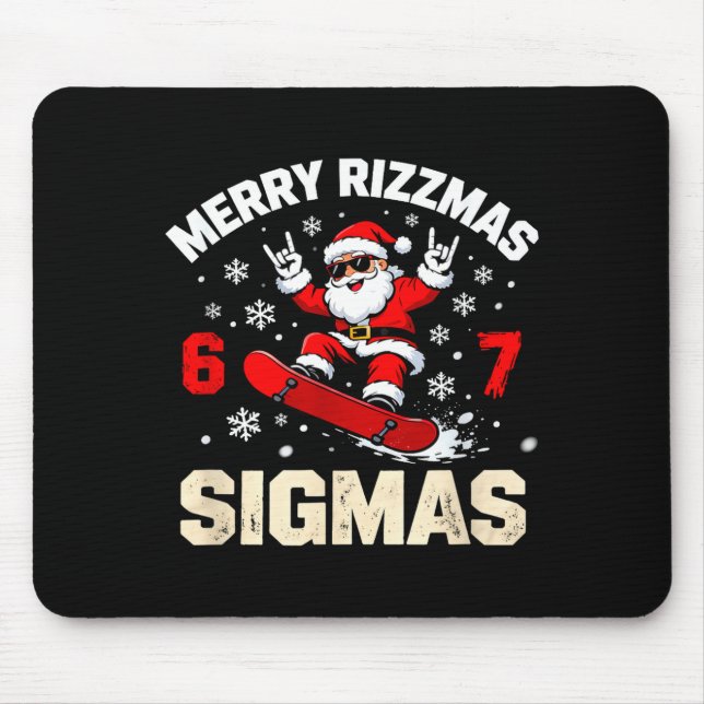 Funny 6-7 Meme Christmas Nice Naughty 67 Slang Tre Mouse Pad (Front)