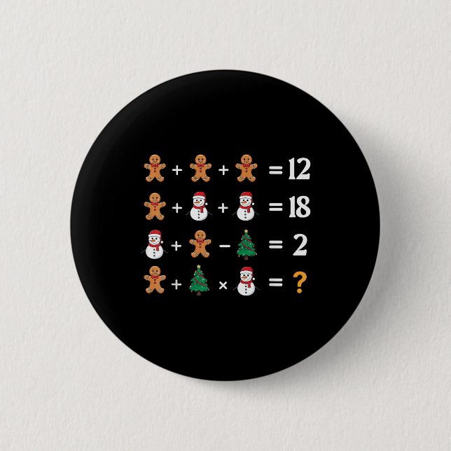 Funny 6 7 Meme Christmas Order Of Operations Math  2 Inch Round Button (Front)