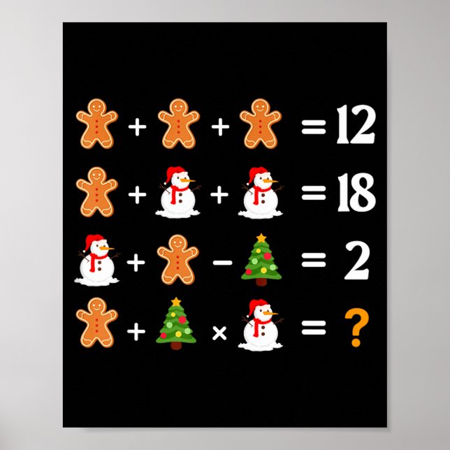 Funny 6 7 Meme Christmas Order Of Operations Math  Poster (Front)