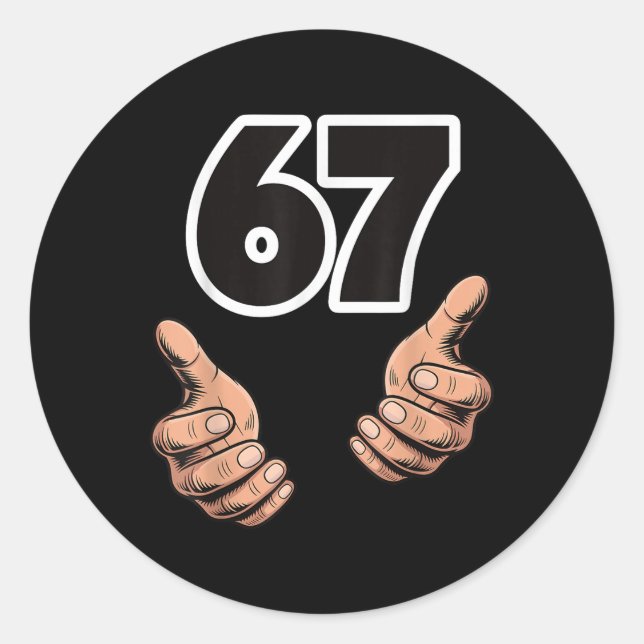 Funny 6 7 Meme Gen Alpha Slang Six Seven  Classic Round Sticker (Front)